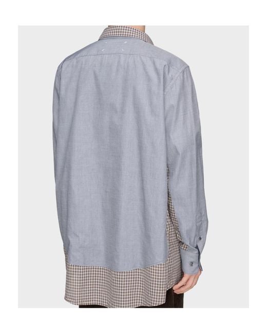 Maison Margiela Gray Double Layer Cotton Shirt for men