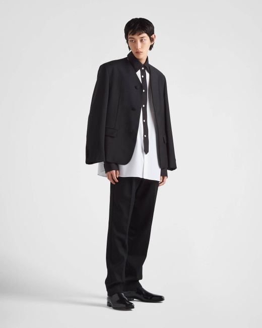 Prada White Button Down Straight Hem Shirt for men
