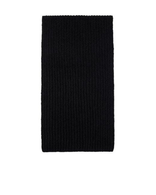 Anine Bing Black Hannah Logo-Patch Scarf
