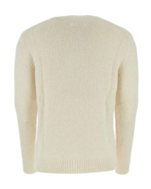 Jil Sander White Crewneck Long-Sleeved Jumper for men