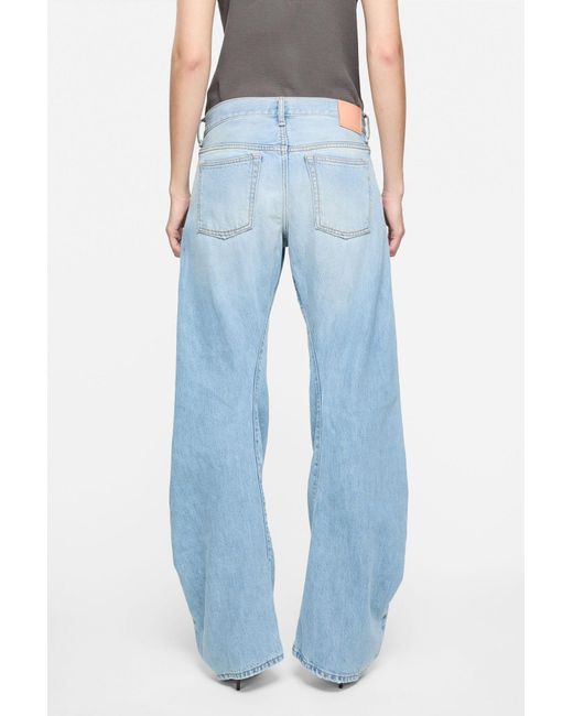 Acne Blue Denim Trousers With Belt Loops