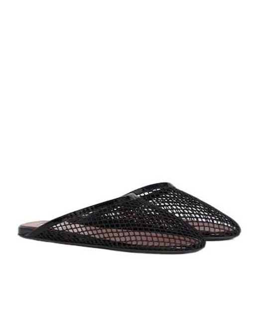 Alaïa Black Fishnet Mules