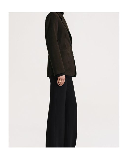 Totême  Black Single-Breasted Cotton Blazer