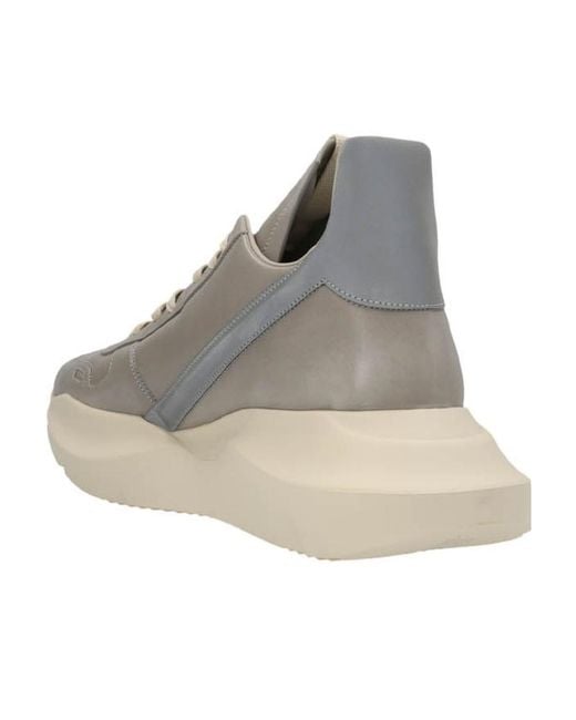 Rick Owens Gray Multi-Panel Lace-Up Sneakers for men