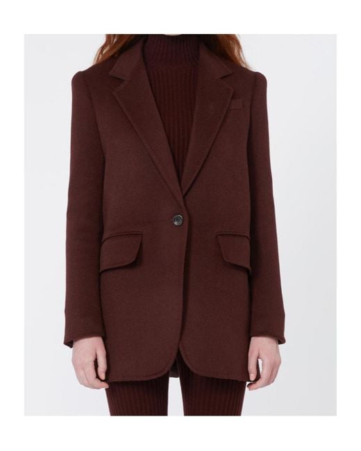 Max Mara Purple Ariccia1234 Single-Breasted Tailored Blazer
