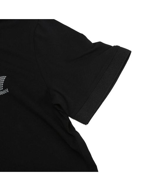 EA7 Black Logo Polo Shirt for men