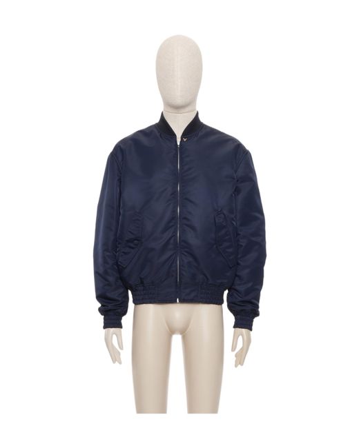Valentino Blue Vgold Zip-Up Bomber Jacket for men