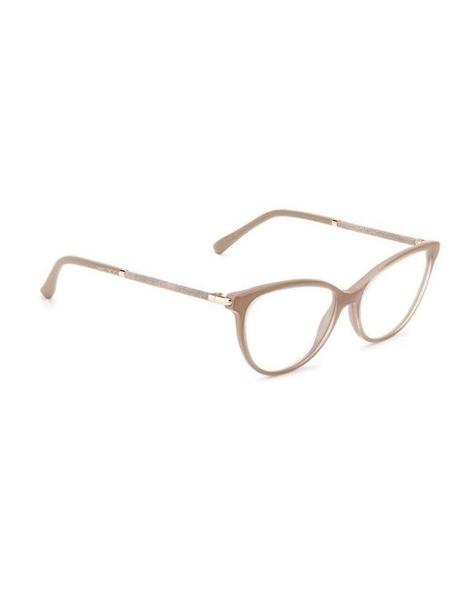 Jimmy Choo White Eyewear Cat-Eye Frame Glasses