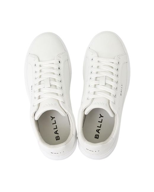 Bally White Lace-Up Sneakers