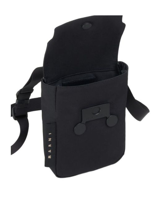 Marni Black Cityscape Iphone Holder for men