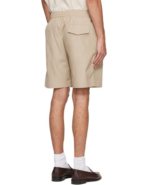 A.P.C. Natural Pleated Elastic-Waist Shorts for men