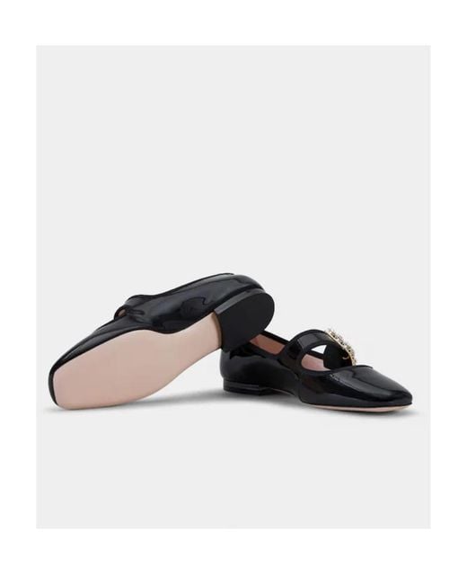 Roger Vivier Black Très Vivier Buckle Embellished Babies Ballerinas