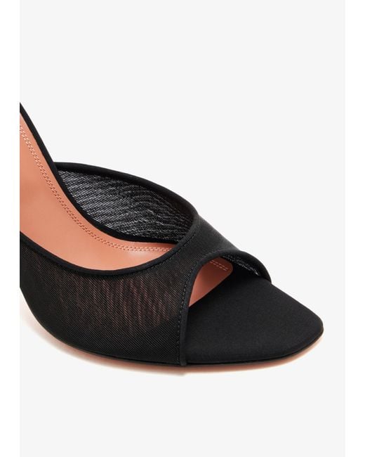 AMINA MUADDI Black Open-Toe High-Heeled Sandals