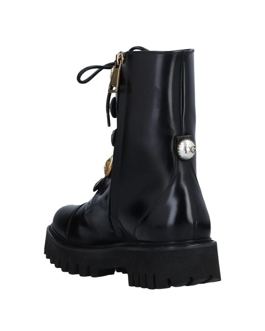Dolce & Gabbana Black Solid Color Ankle Boots