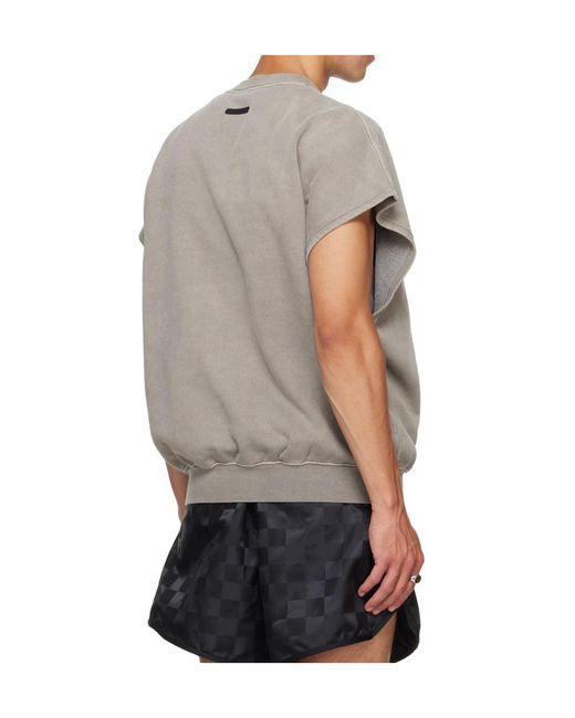 Fear Of God Gray Short-Sleeved Sweatshirt for men