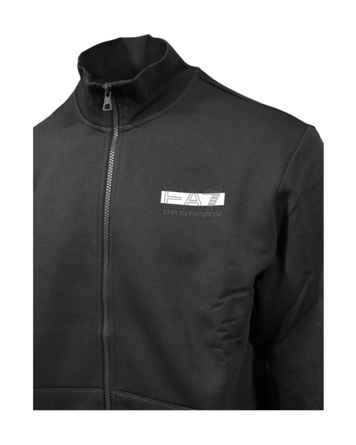 EA7 Black Logo Turtleneck Tracksuit for men