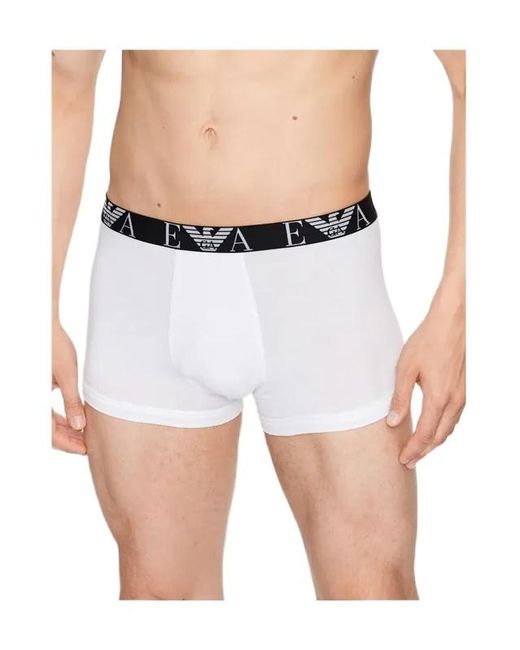 Emporio Armani White Logo-Print Boxers Set for men