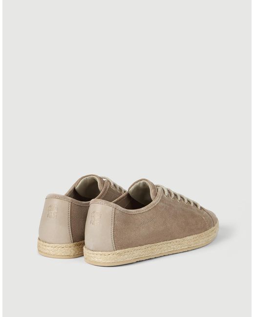Brunello Cucinelli Brown Reversed Rope Insert Derbys for men