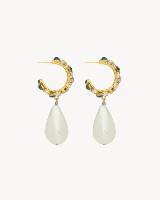 Saint Laurent White Pendant Earrings