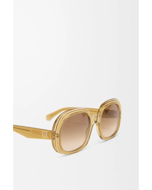 Loewe Natural Mini Anagram Steps Square Sunglasses