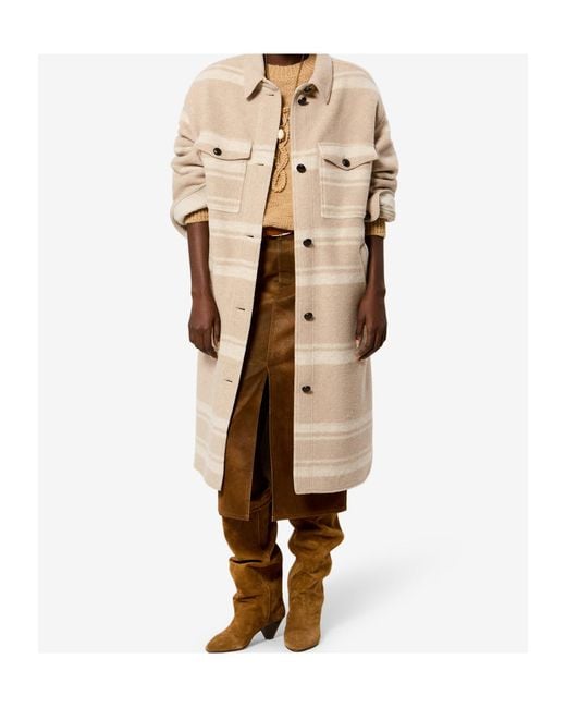 Isabel Marant Natural Djila Striped Coat