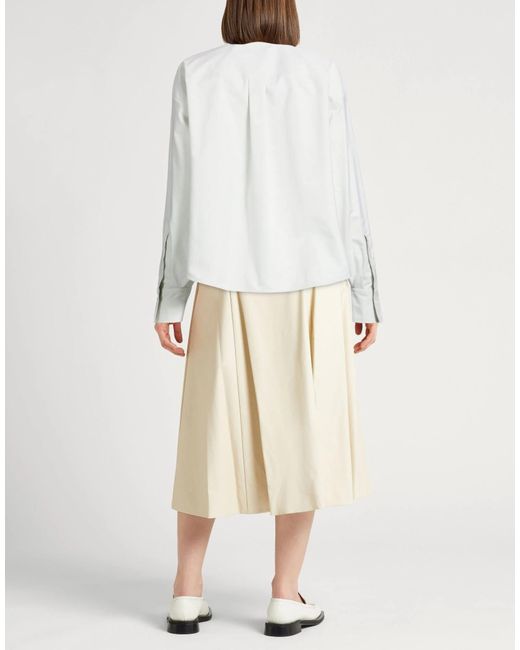 Brunello Cucinelli White Minimalist Solid Color Long-Sleeve Shirt