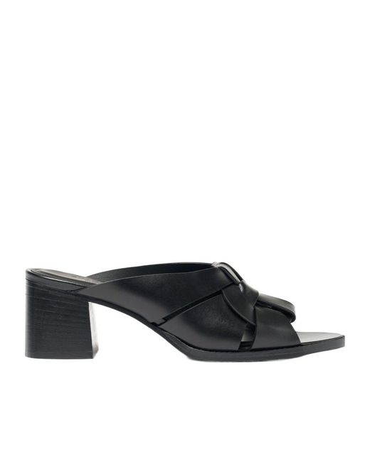 Scarosso Black Round-Toe High-Heeled Sandals