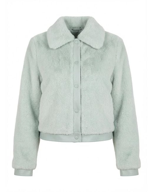 Patrizia Pepe Blue Short Fluffy Jacket