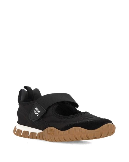 Miu Miu Black Tyre Round-Toe Ballet Flats