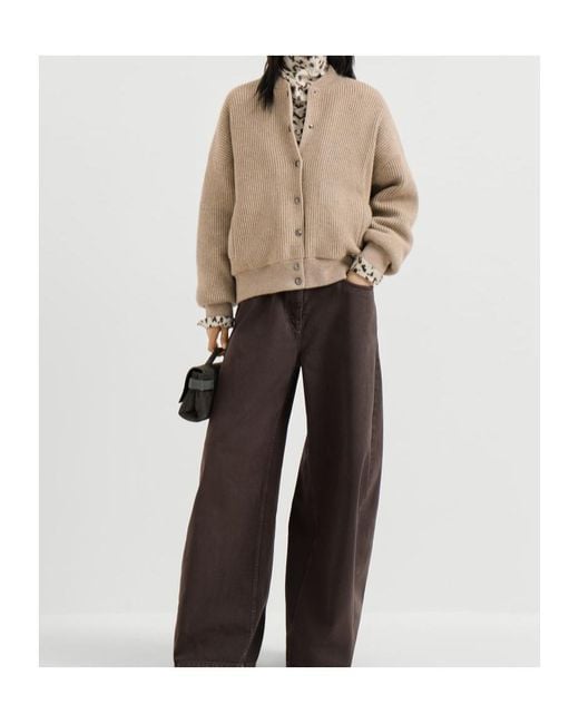 Brunello Cucinelli Brown Cashmere English-Rib-Knit Bomber Jacket With Thermore Padding