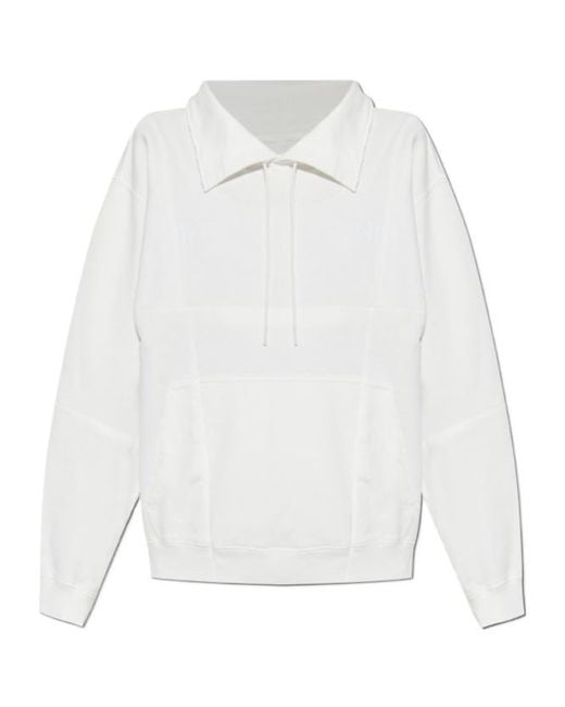MM6 by Maison Margiela White Drawstring Sweatshirt