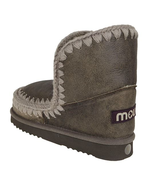 Mou Brown Eskimo 18 Stitched Trim Ankle Boots