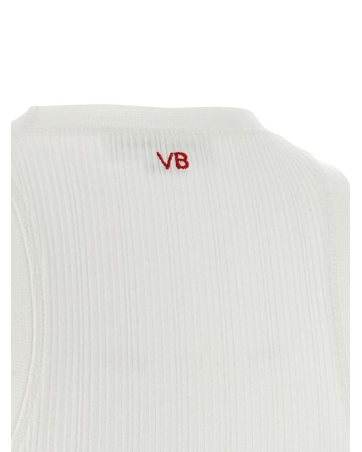 Victoria Beckham White Rib Tank Top