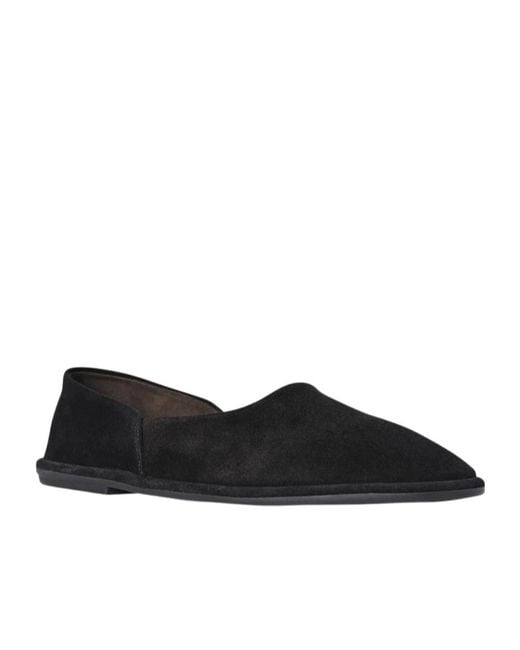 The Row Black Canal Slip On Loafers