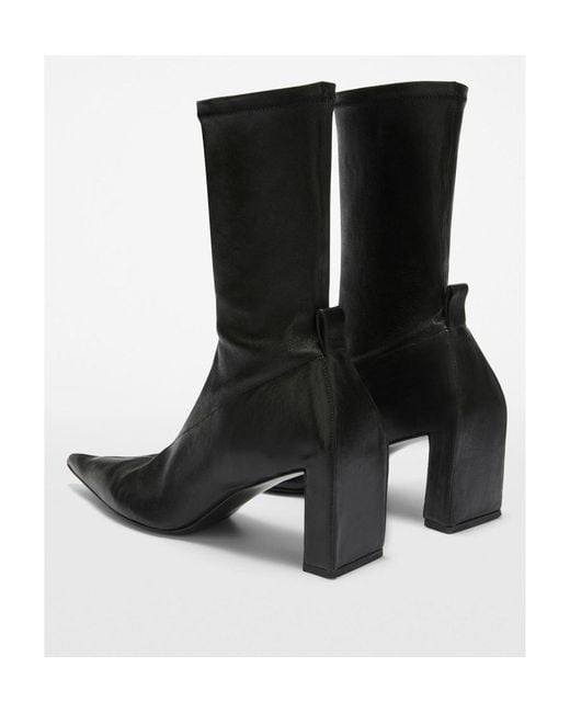 Jil Sander Black Pointed-Toe Ankle Boots