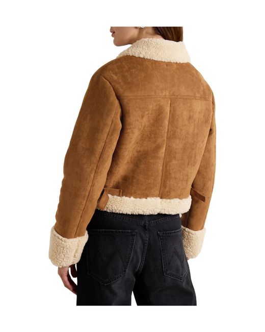 Mother Brown Cropped Fleece Jacket