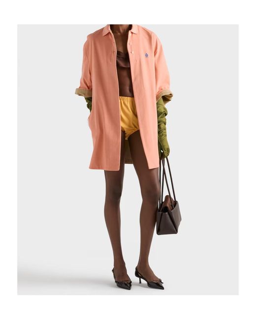 Prada Brown Crepe De Chine Top