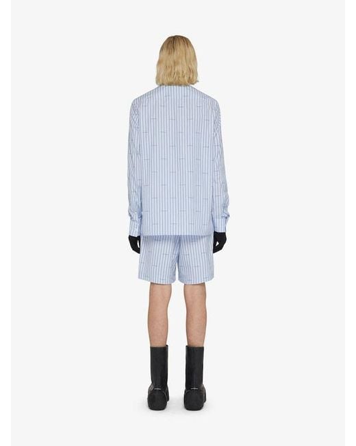 Givenchy Blue Striped Bermuda Shorts for men