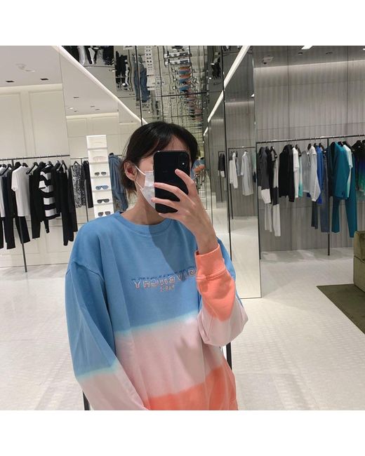 Givenchy Blue Logo Graded Sweater