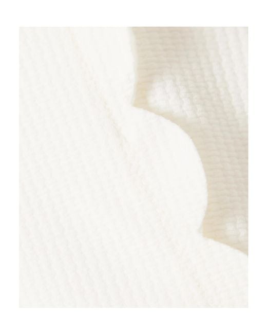 Marysia Swim White Scalloped Stretch Recycled Seersucker Tennis Skirt