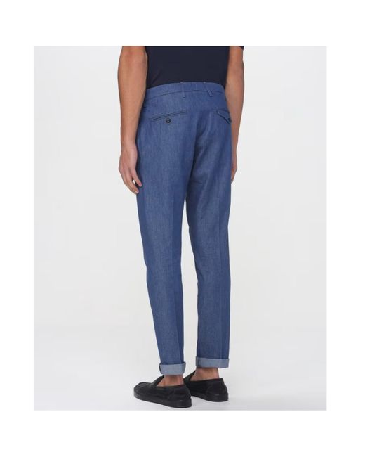 Dondup Blue Casual Pants With Belt Loops for men