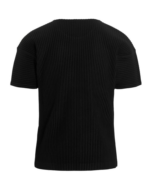 Homme Plissé Issey Miyake Black Homme Plissé Issey Miyake Pleated Crewneck T-Shirt for men