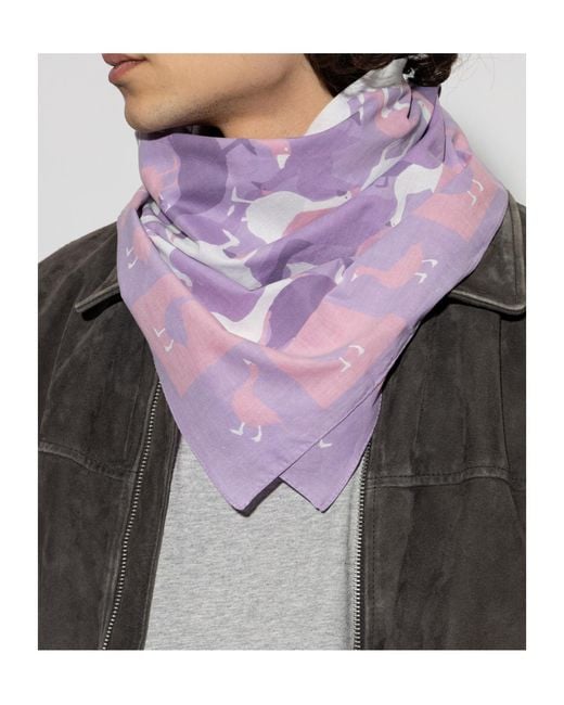 Moschino Purple Duck Print Scarf for men