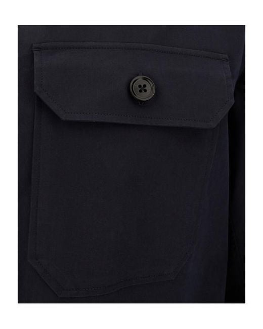 Zegna Blue Flap-Pocket Shirt Jacket for men