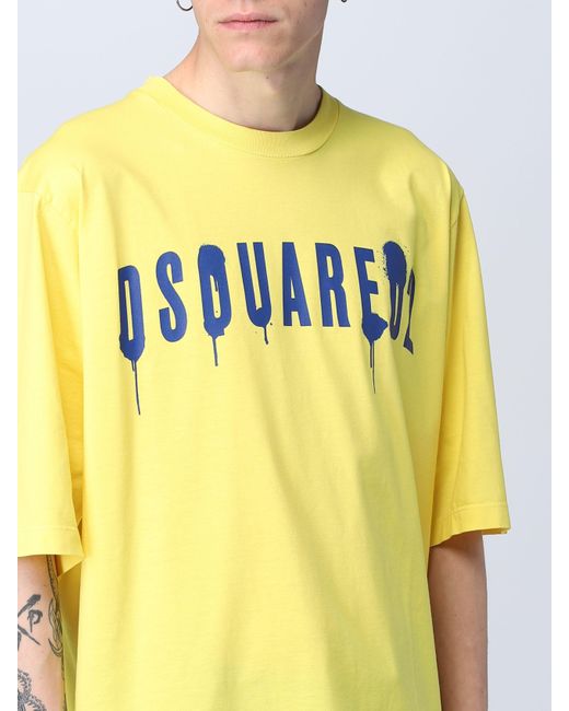 DSquared² Yellow Item O-Neck Short-Sleeved T-Shirt for men