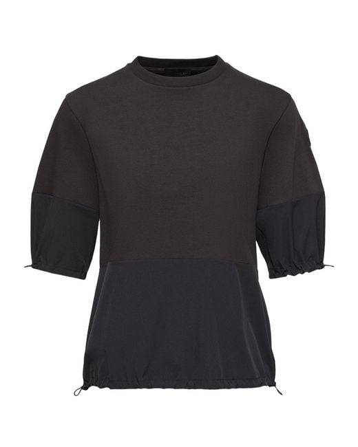 Moncler Black Cotton Ripstop T-Shirt