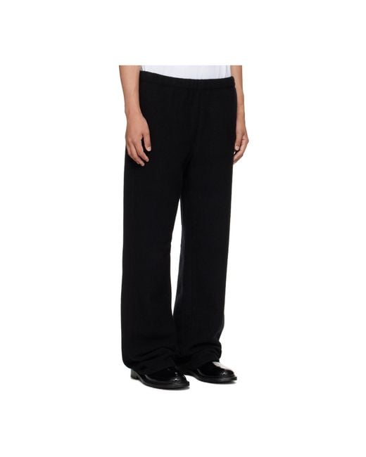 Rier Black Wool Fleece Casual Pants for men
