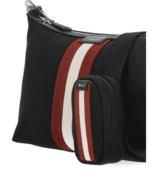 Bally Black Code Ribbon Zipped Shoulder Bag for men