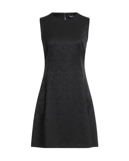 Dolce & Gabbana Black Mini Dress Virgin Wool, Elastane