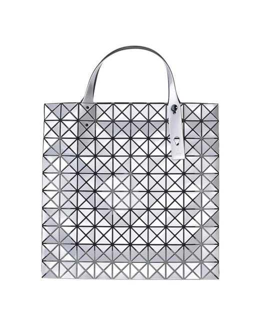 Issey Miyake White Prism Top Handle Tote Bag